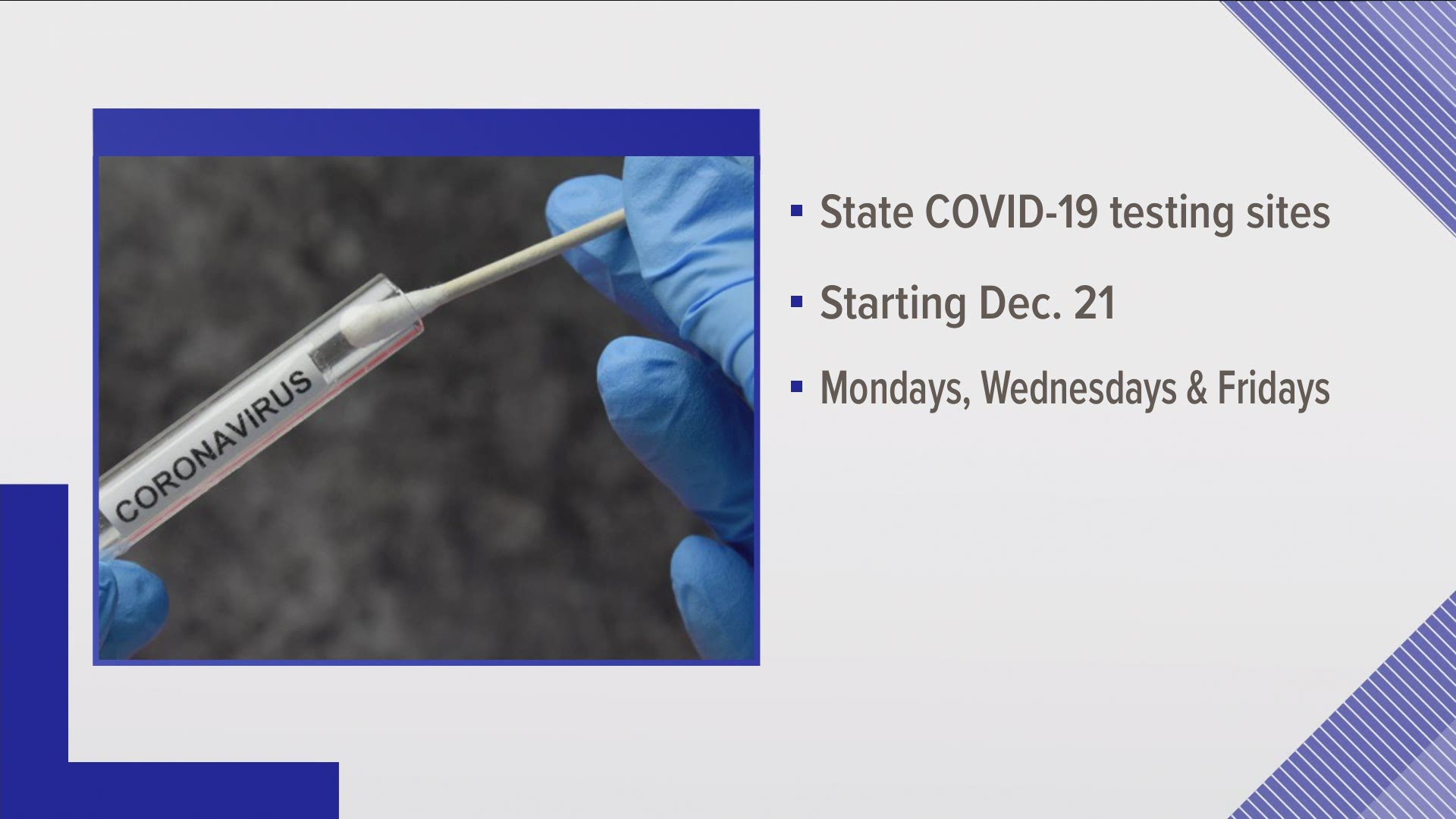 State COVID-19 testing sites will soon offer self-testing kits to adults three days a week.