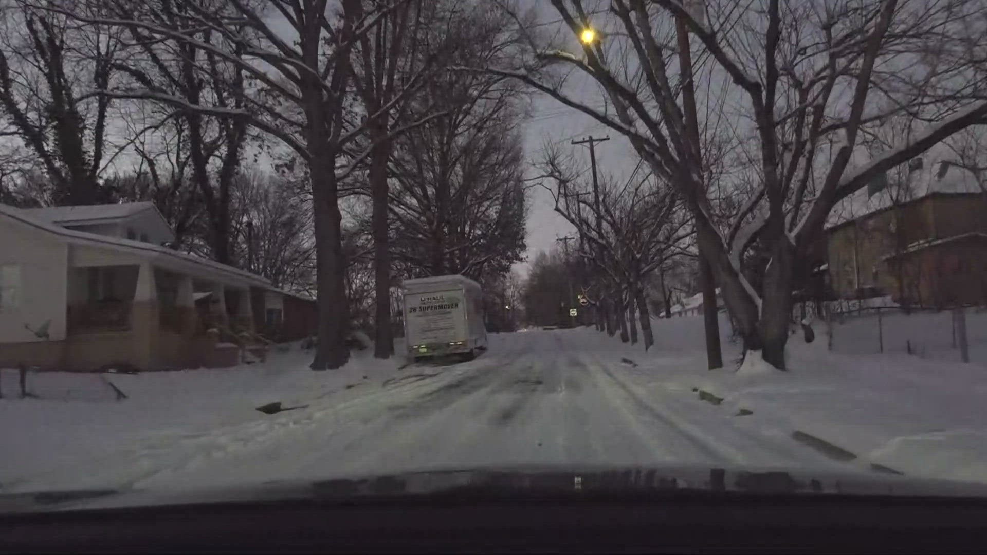 Katie Inman shows us the road conditions on South Dewey Roberts Road off Martin Luther King Jr. Avenue.