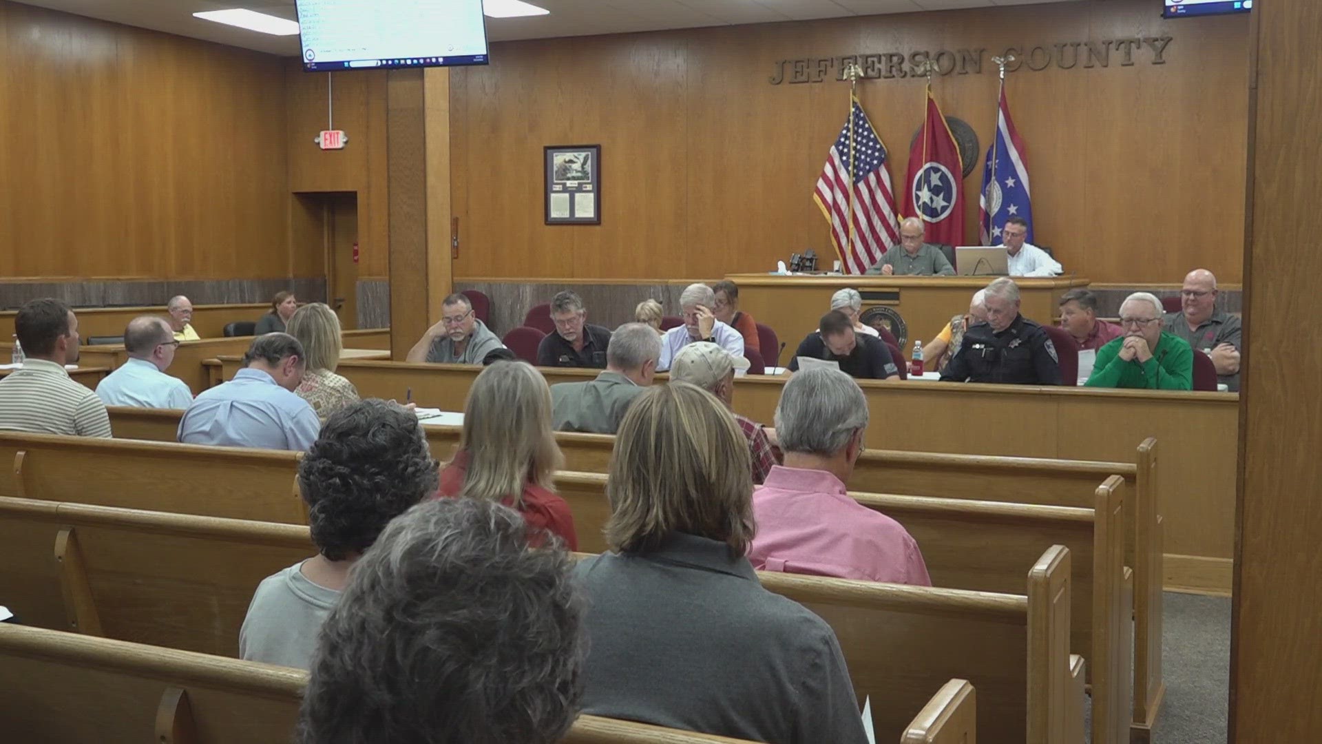 Jefferson County commissioners met Tuesday night after Mayor Mark Potts was arrested on DUI charges.