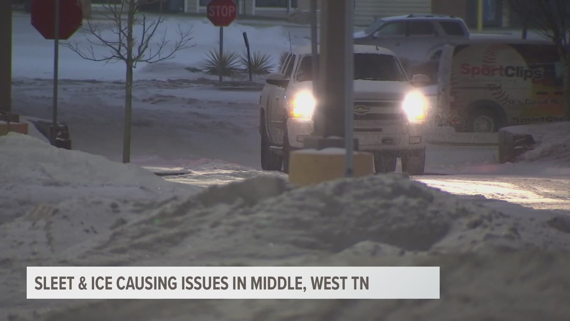In Middle Tennessee, crews said they couldn't plow fast enough to keep main roads clear due to ice and sleet.