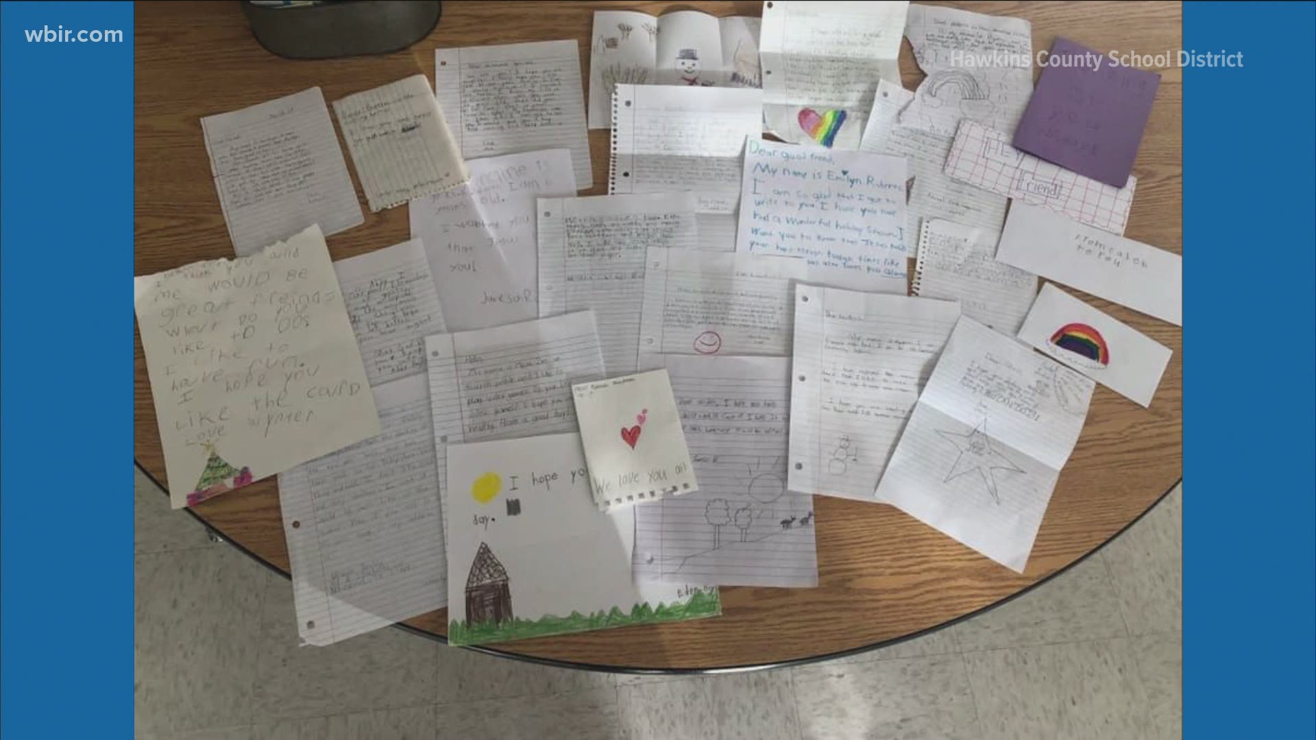 Fourth graders in Hawkins County wrote letters of encouragement to people at a local nursing home.