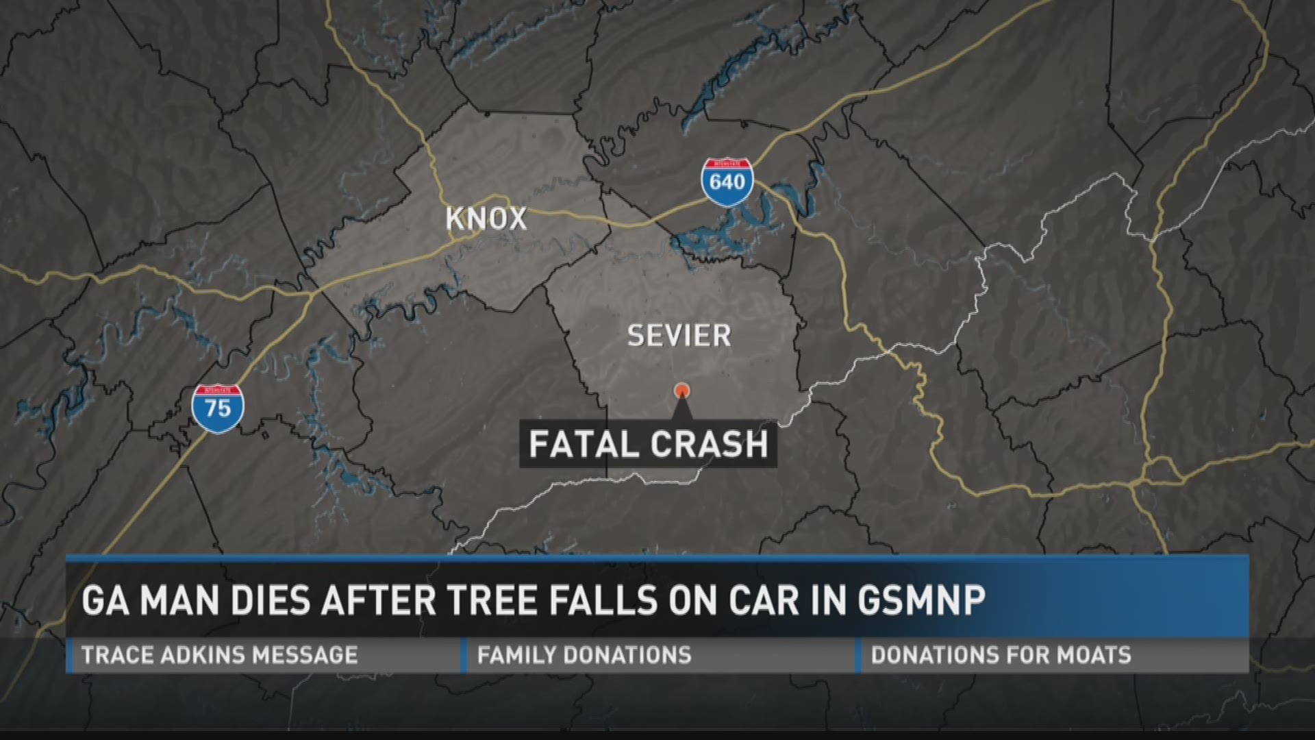 A 59-year-old Georgia man died in a single-vehicle collision at the Great Smoky Mountains National Park on Thursday night.
