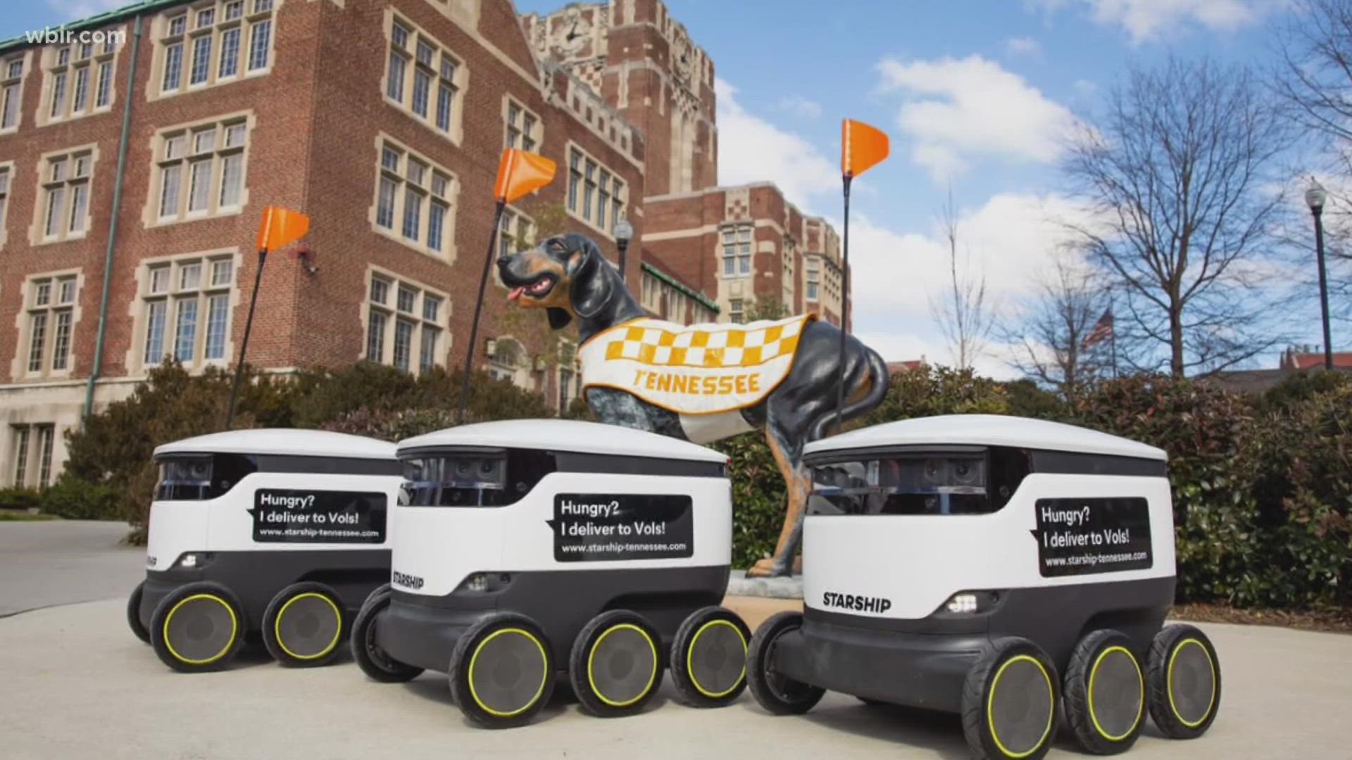 The university announced that these starship on-demand robots will deliver food and drinks from 16 campus dining locations.