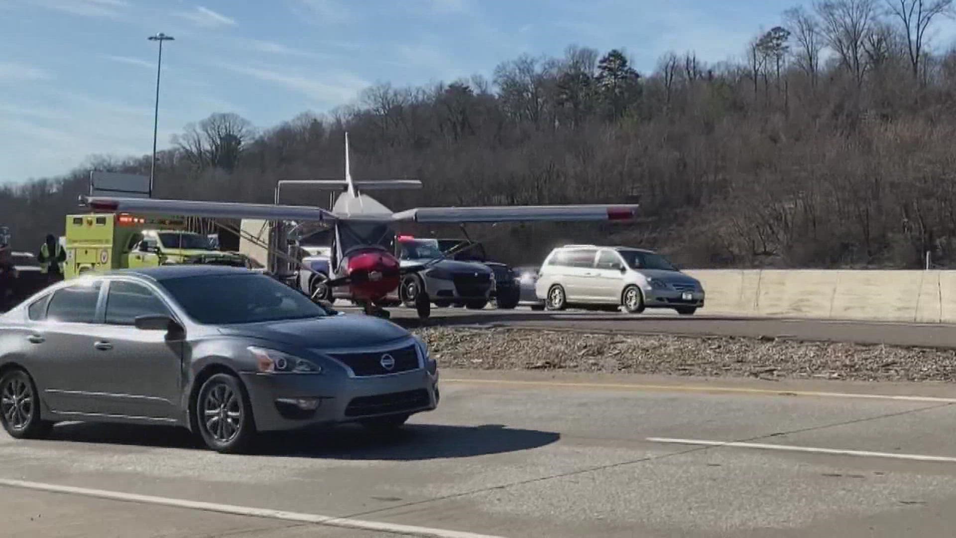 Knoxville police and federal authorities are investigating the cause of a single-engine plane that made an emergency landing on I-40 in West Knoxville.