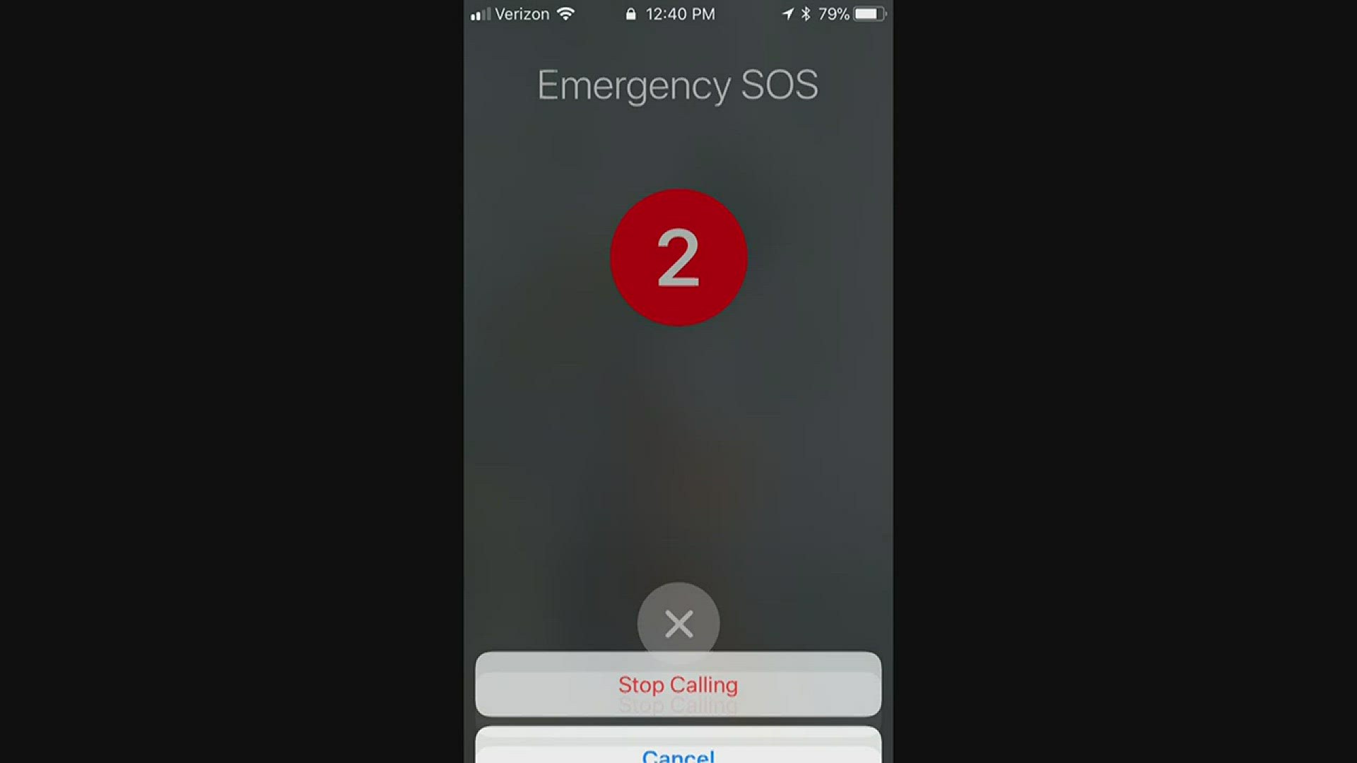 Once on the special lock screen, the user can elect to swipe right on "SOS" to automatically call.
