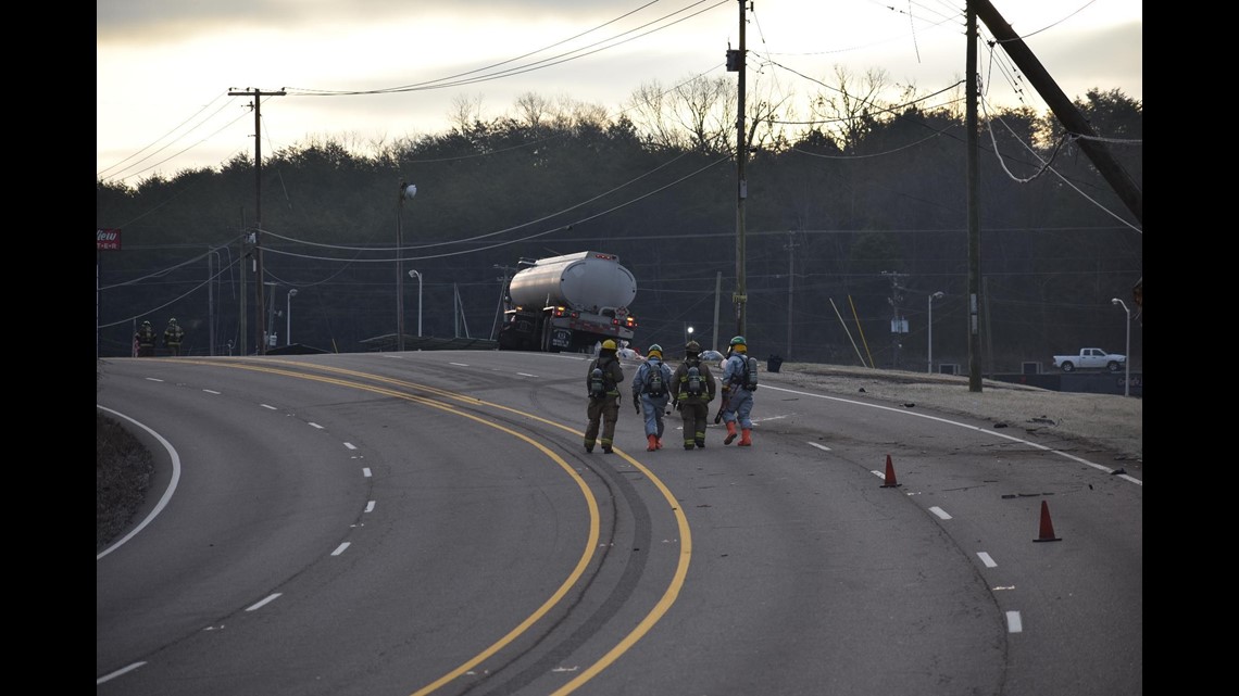 Chapman Highway back open after early morning gasoline tanker crash