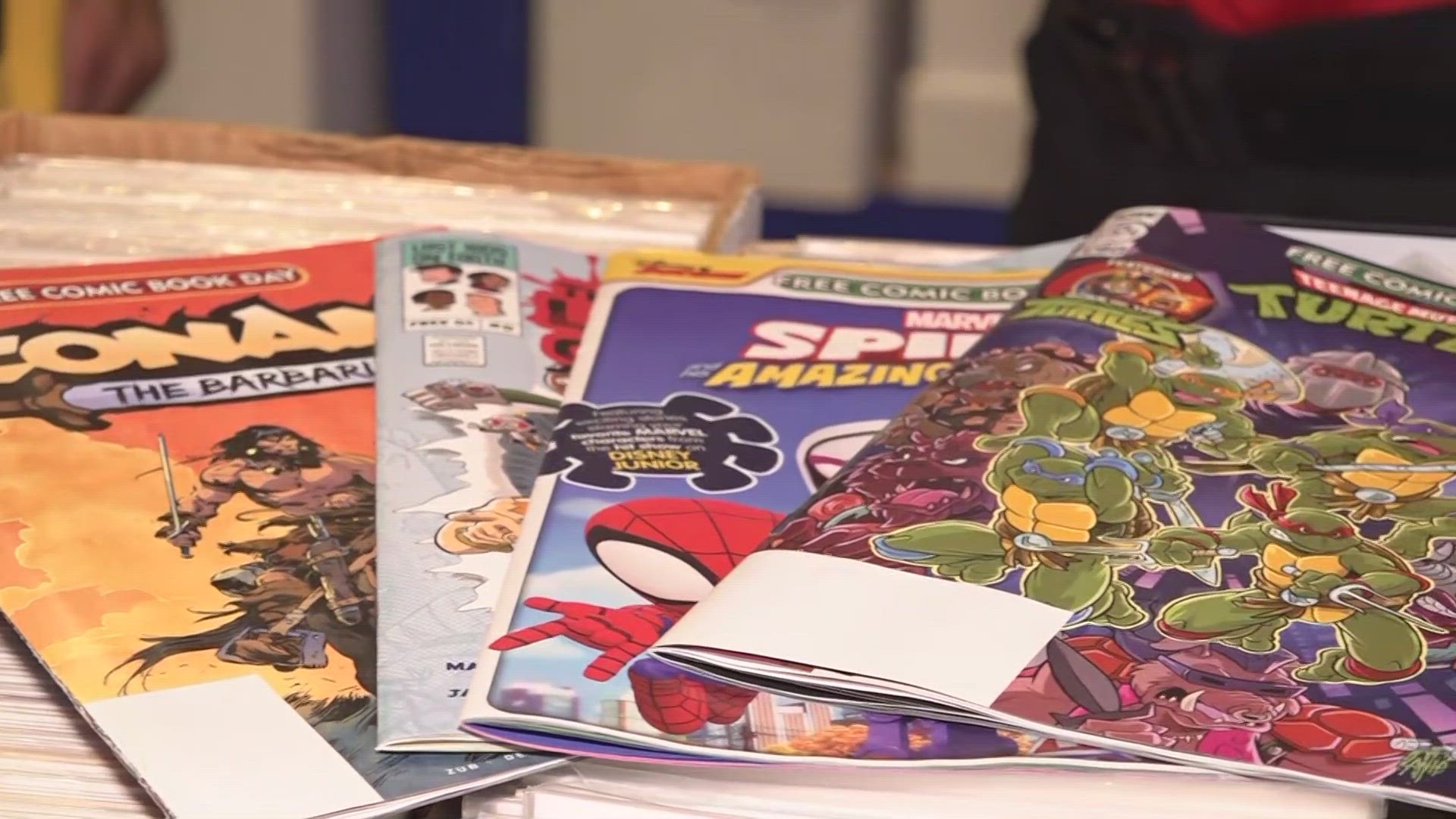 Saturday is Free Comic Book Day! You can get comic books ranging from Spider-Man to Teenage Mutant Ninja Turtles to Scooby Doo.