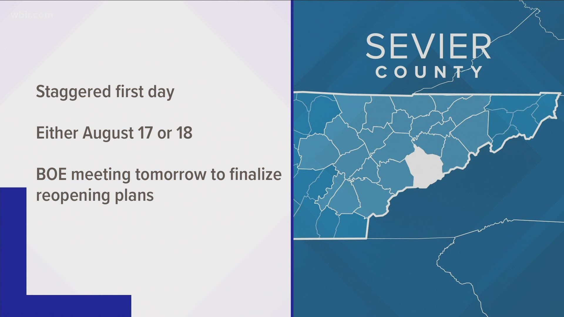 Sevier County Schools adjusts fall calendar, to finalize reopening