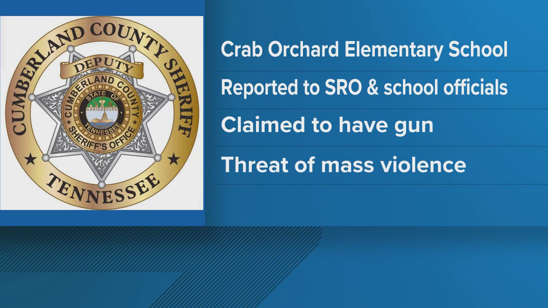 Deputies said that the student claimed to possess a handgun in his backpack and had made alarming statements on campus.