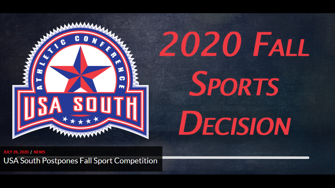 USA South Athletic Conference votes unanimously to postpone all fall ...