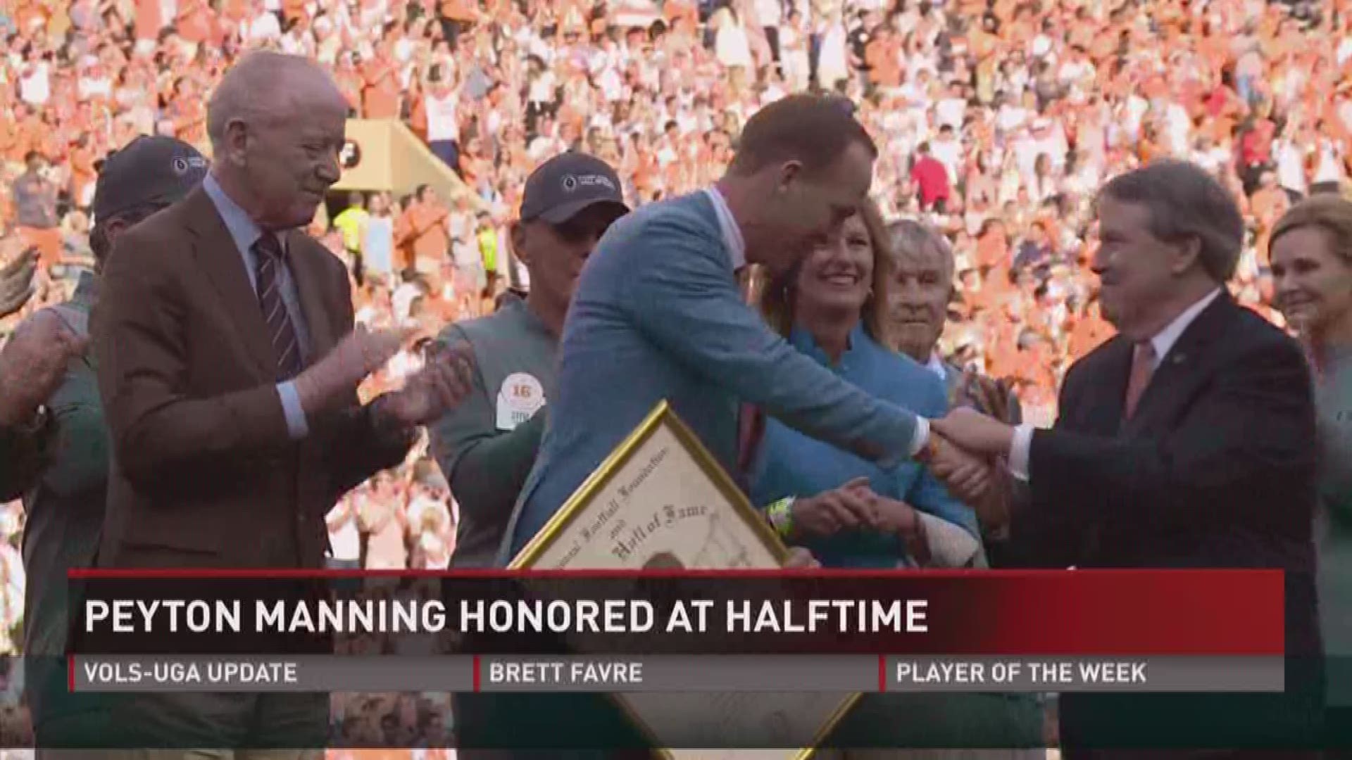 Rocky Top gives Peyton a warm reception, as he prepares to be inducted into the College Football Hall of Fame.