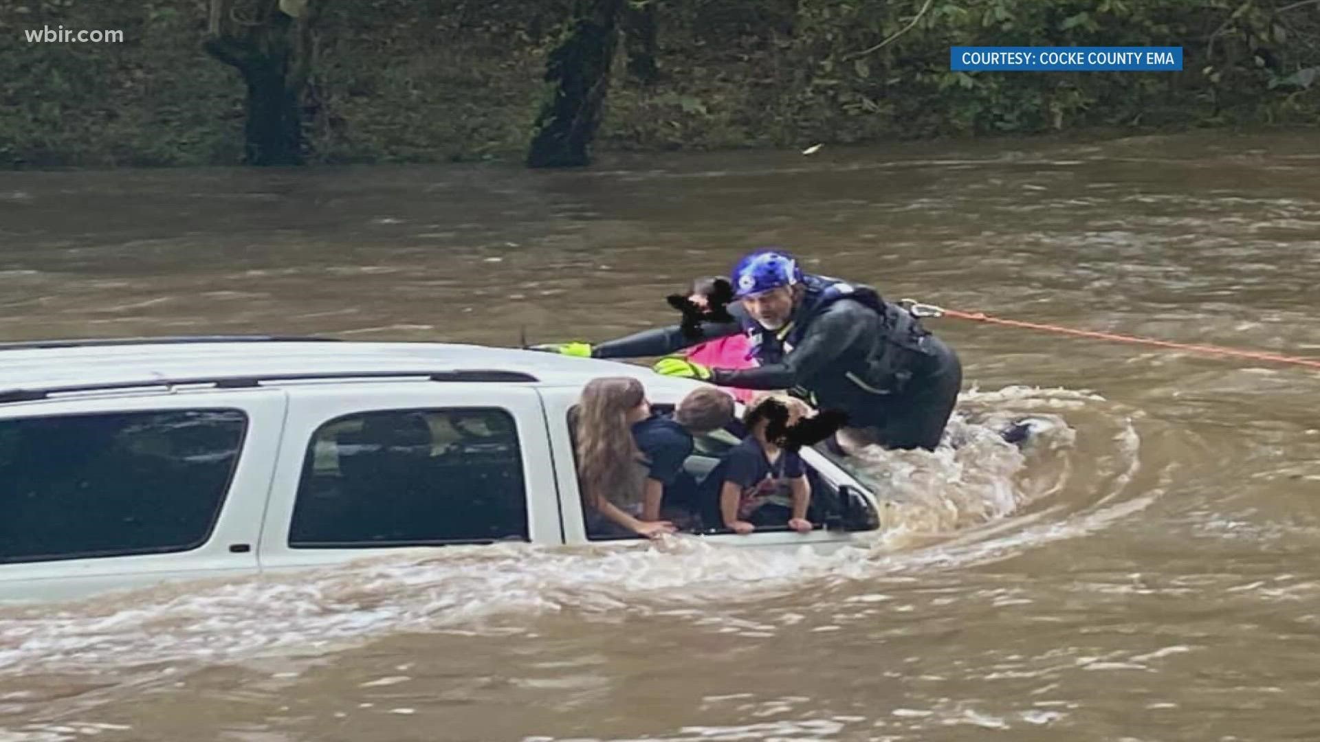 submerged car