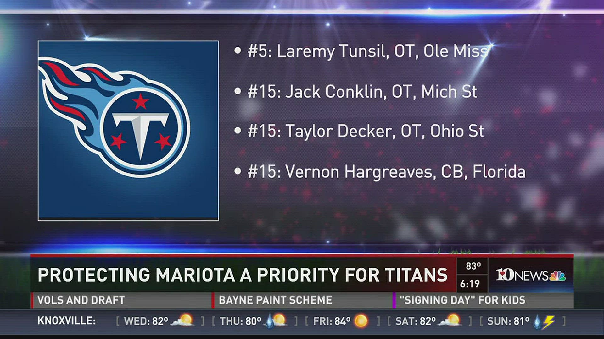 What will Titans do in 1st round?