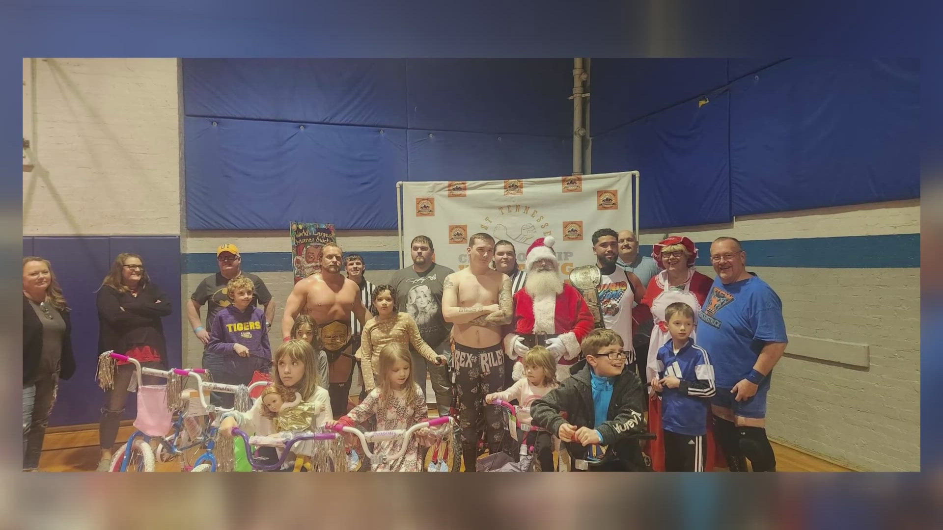 The Walland-based professional wrestling troupe is collecting donations for the Alcoa Police Shop With A Cop program.