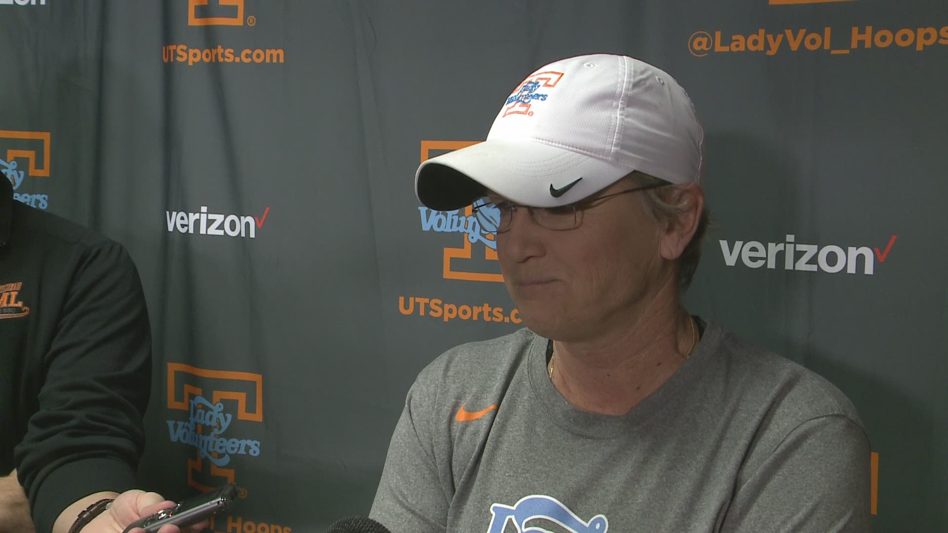 Lady Vols coach Holly Warlick talks to reporters in advance of Tennessee's game at Auburn.