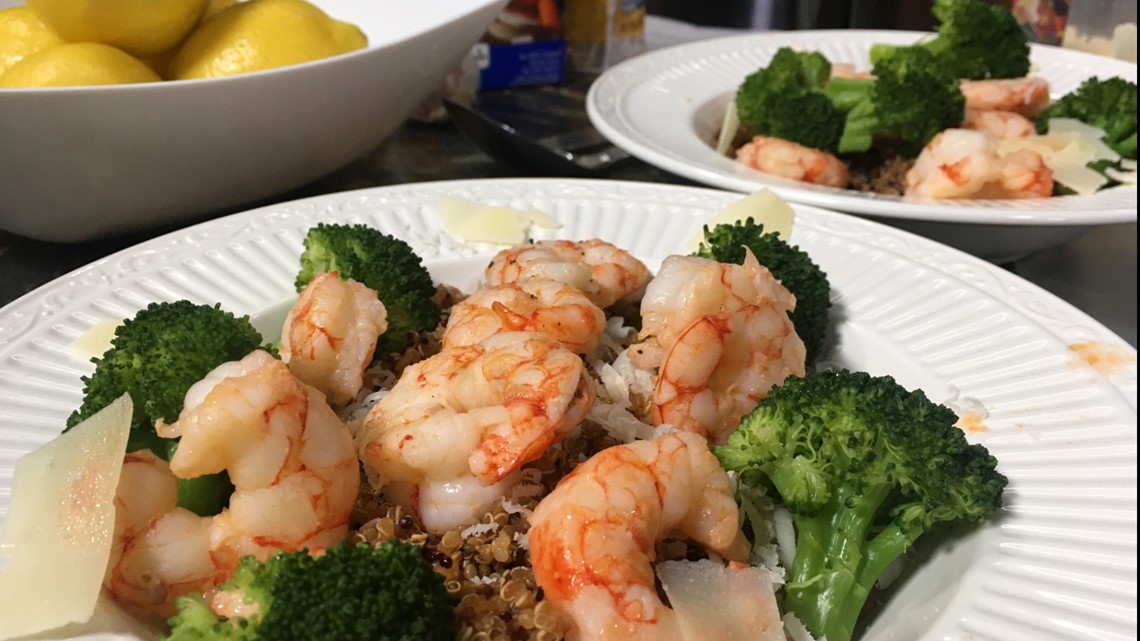 Quinoa Bowl with Shrimp and Broccoli