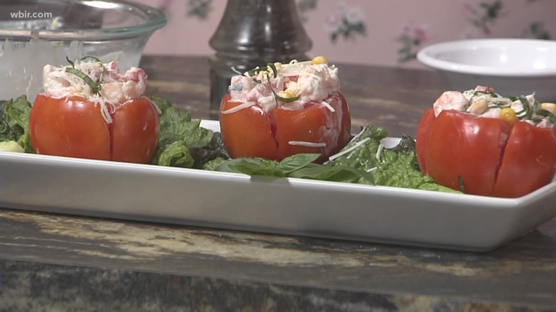 Terri Geiser joins me now from the Glass Bazaar. And we've got a stuffed tomato recipe today!