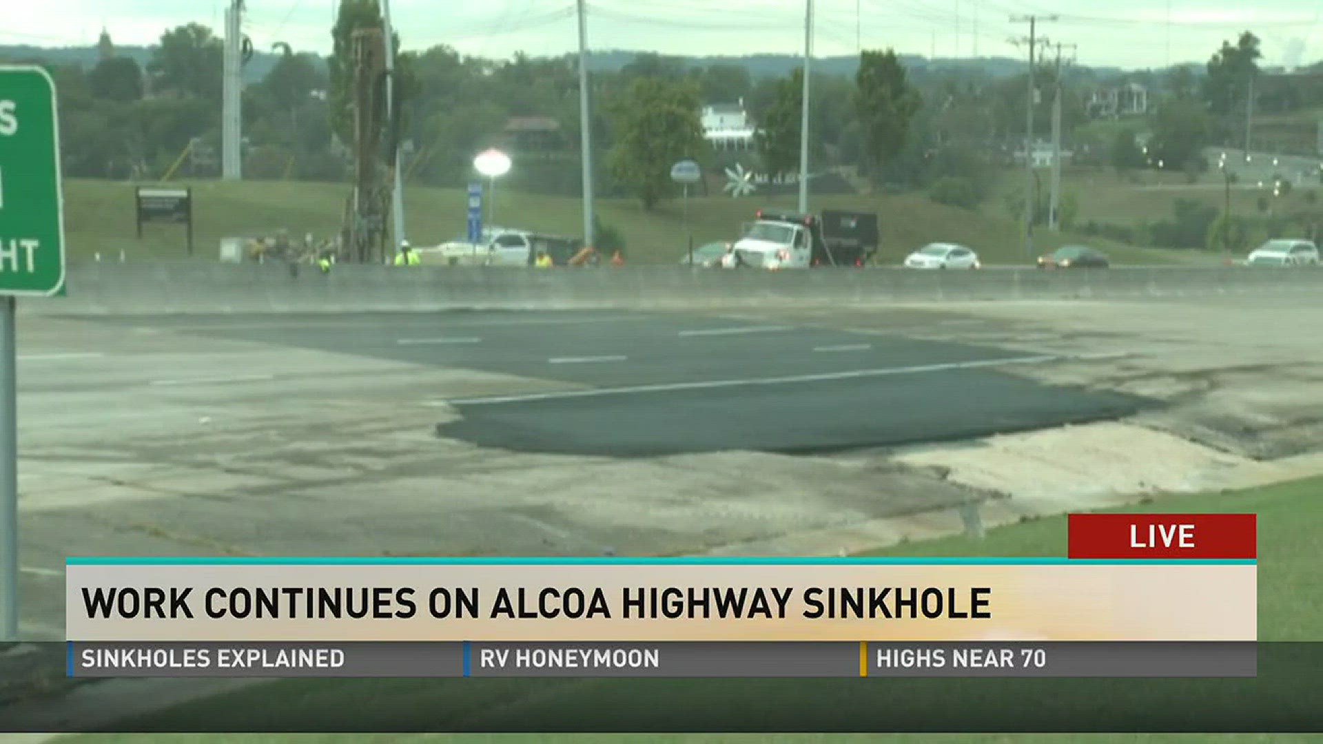 Work continues on Alcoa Highway sinkhole