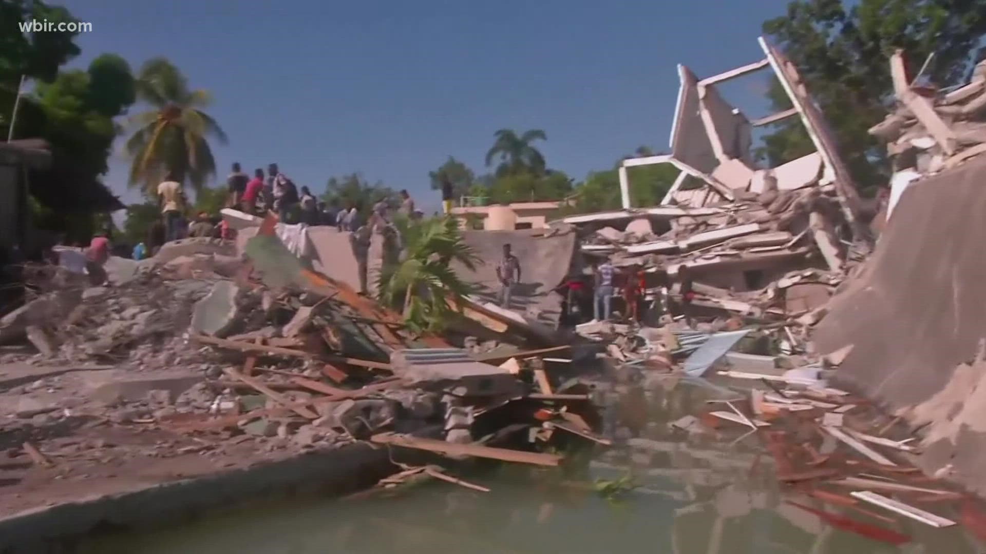 Tropical Storm Grace is moving out of Haiti, dumping rain on a county that was just devastated by another earthquake.