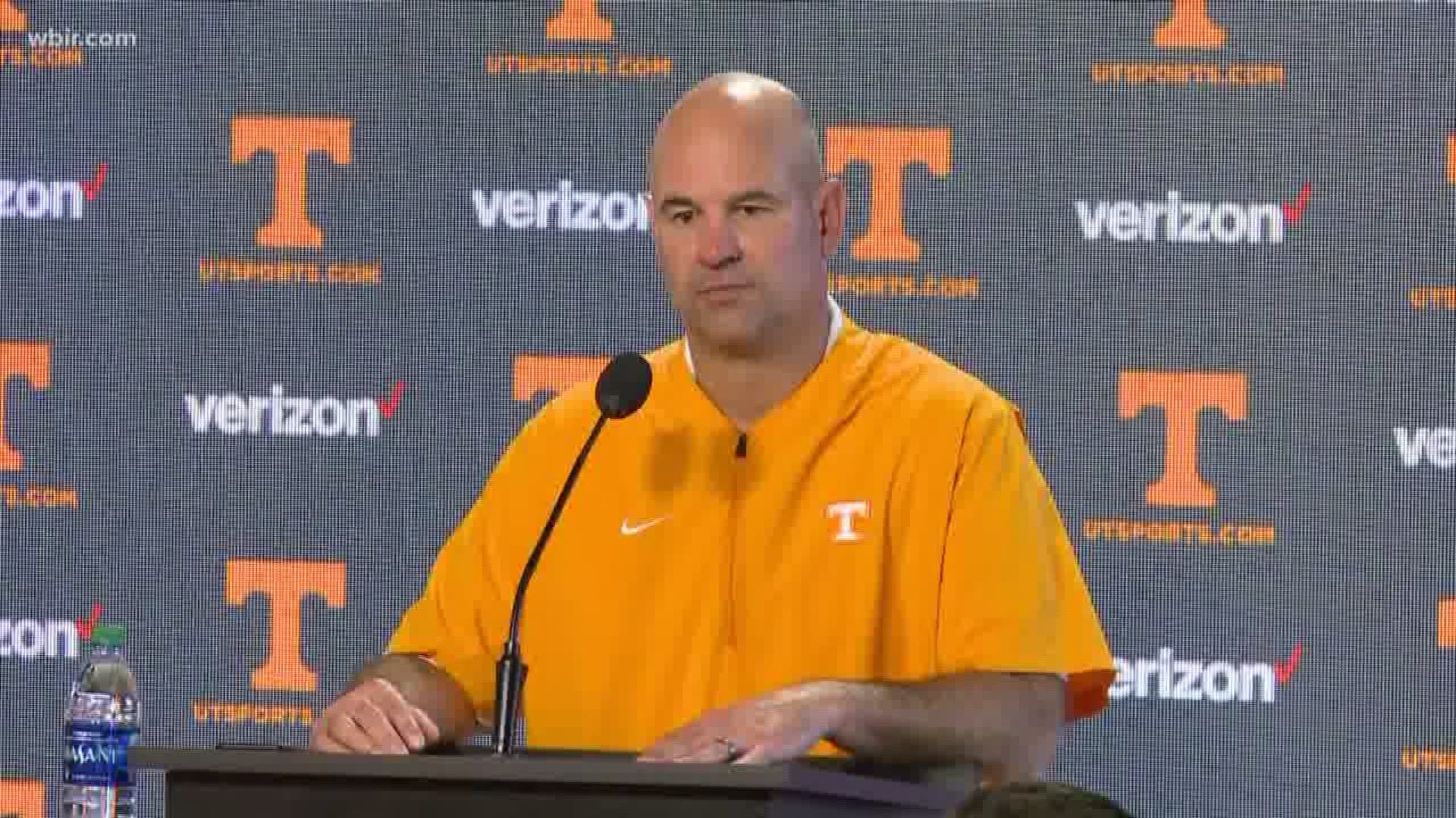 Head coach Jeremy Pruitt is talking to reporters about the challenging games ahead. We took you there live.