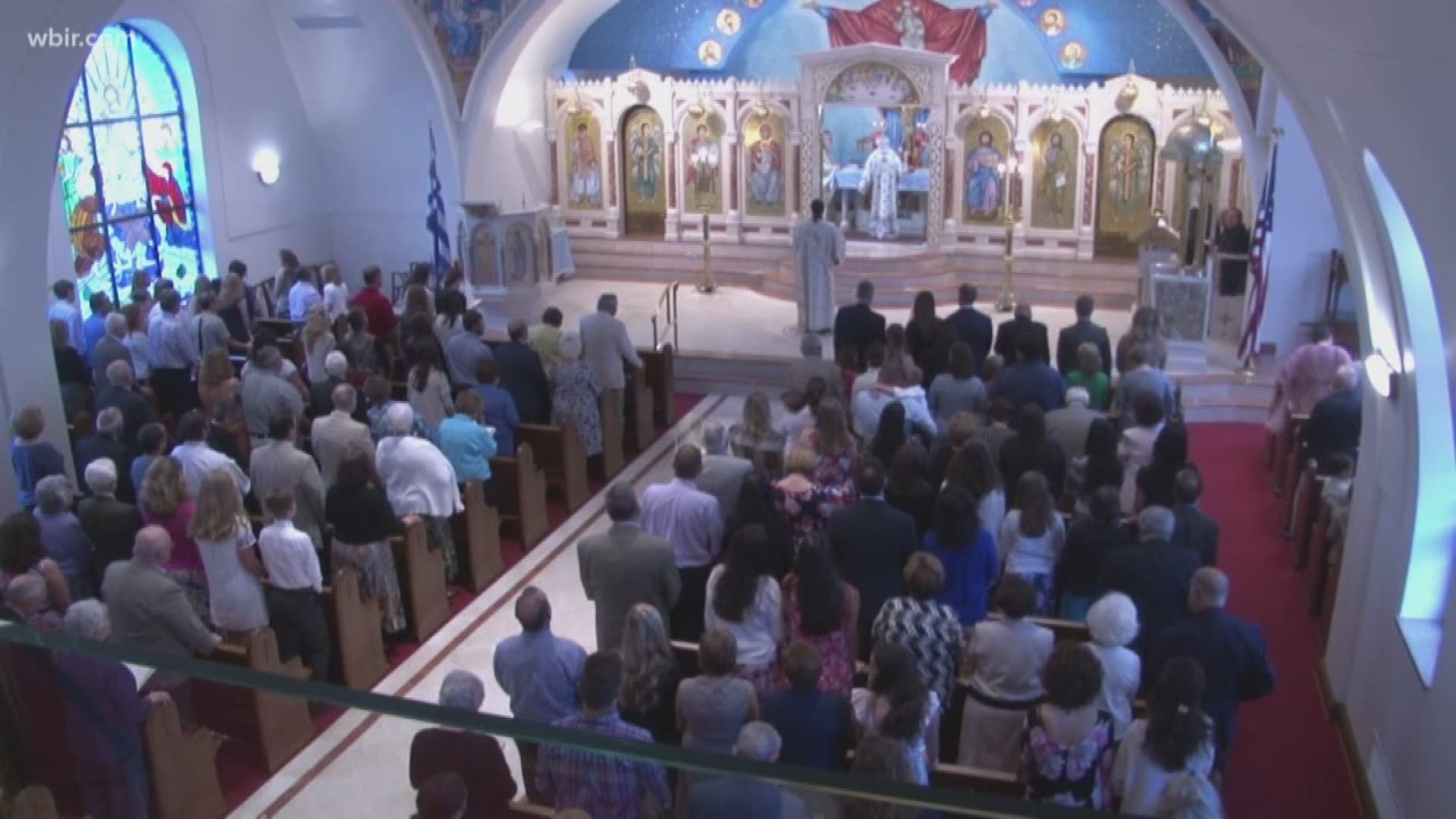 For the first time in four years, the choir was singing on Sunday at Saint George Greek Orthodox church. The sanctuary opened this weekend following years of construction after a devastating fire.