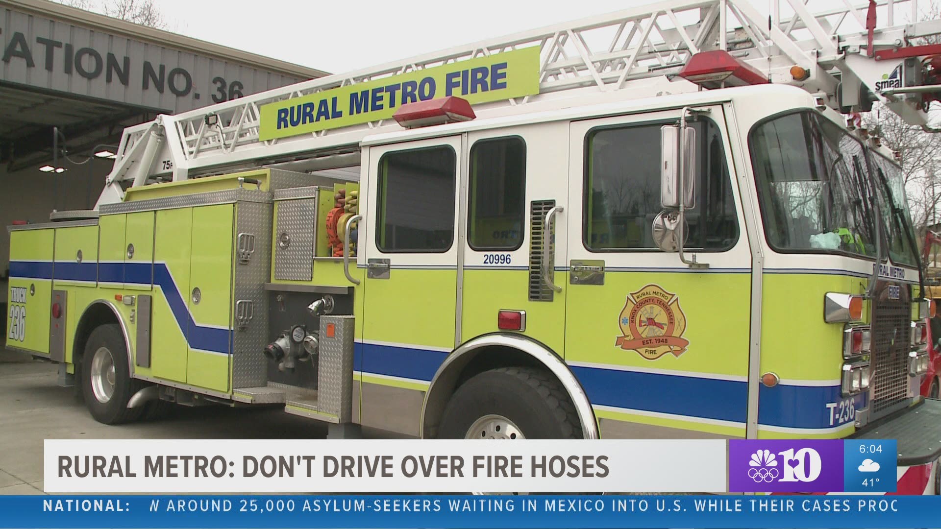 Rural Metro said a driver ran over and cut a hose attached to a hydrant.