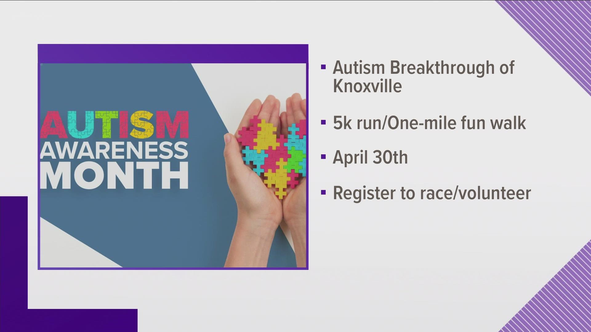 Proceeds for the race support Autism Breakthrough of Knoxville -- a non-profit that provides adults with autism resources and support.