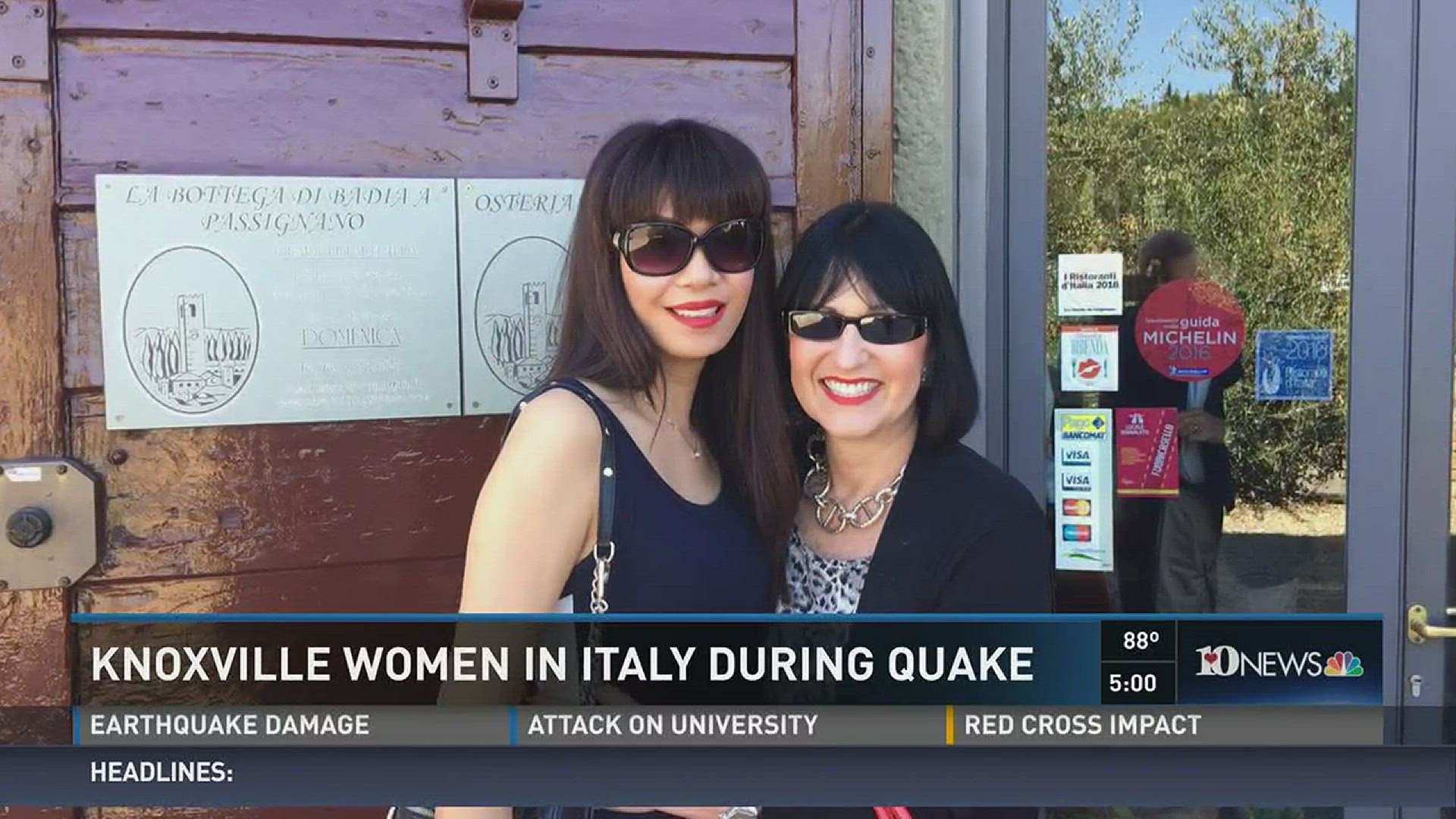 Two local women were in Italy when a 6.2 magnitude earthquake hit 100 miles outside Rome.