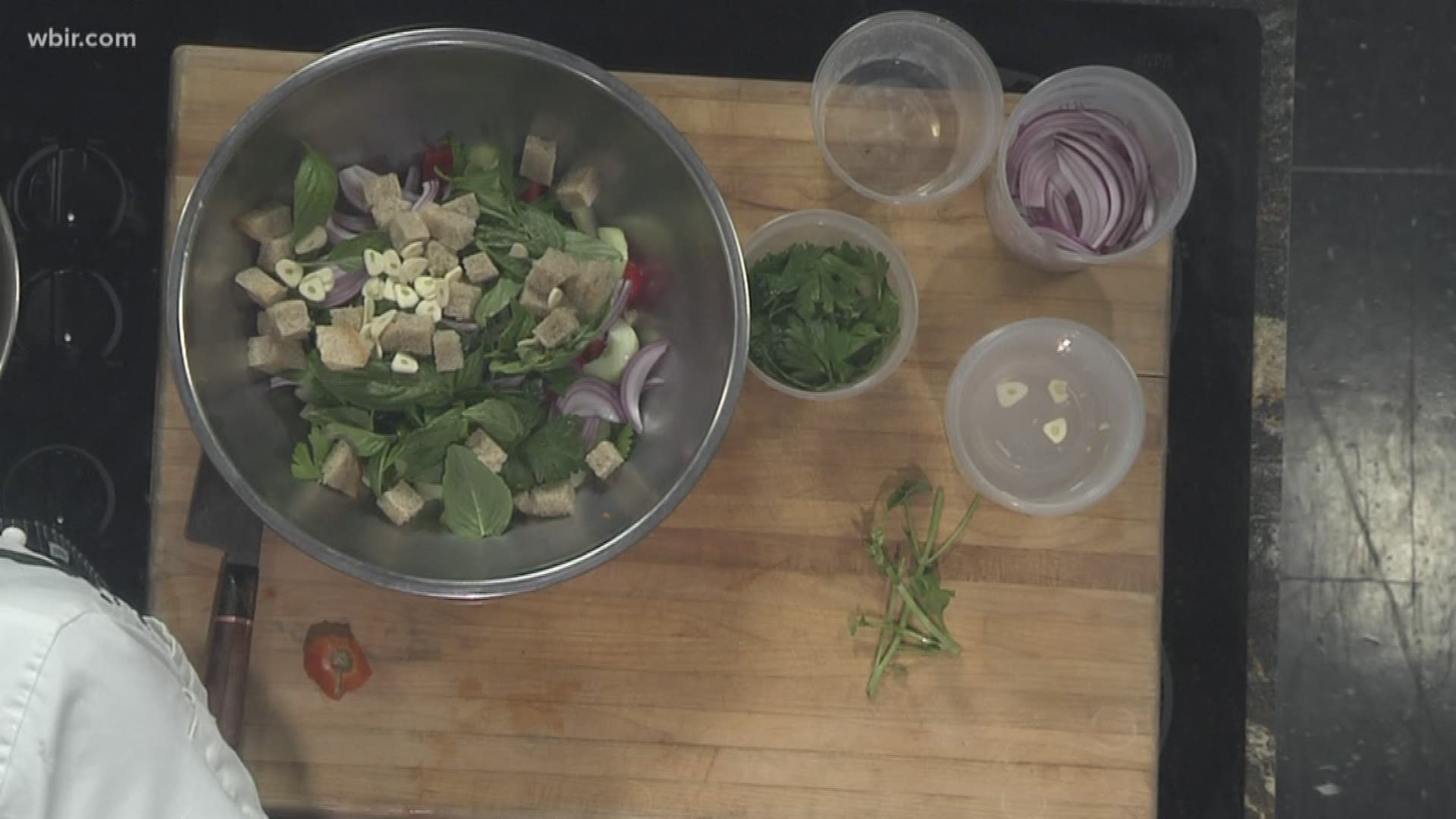 Chef Trevor Stockton from RT Lodge shows us how to make heirloom tomato gazpacho.