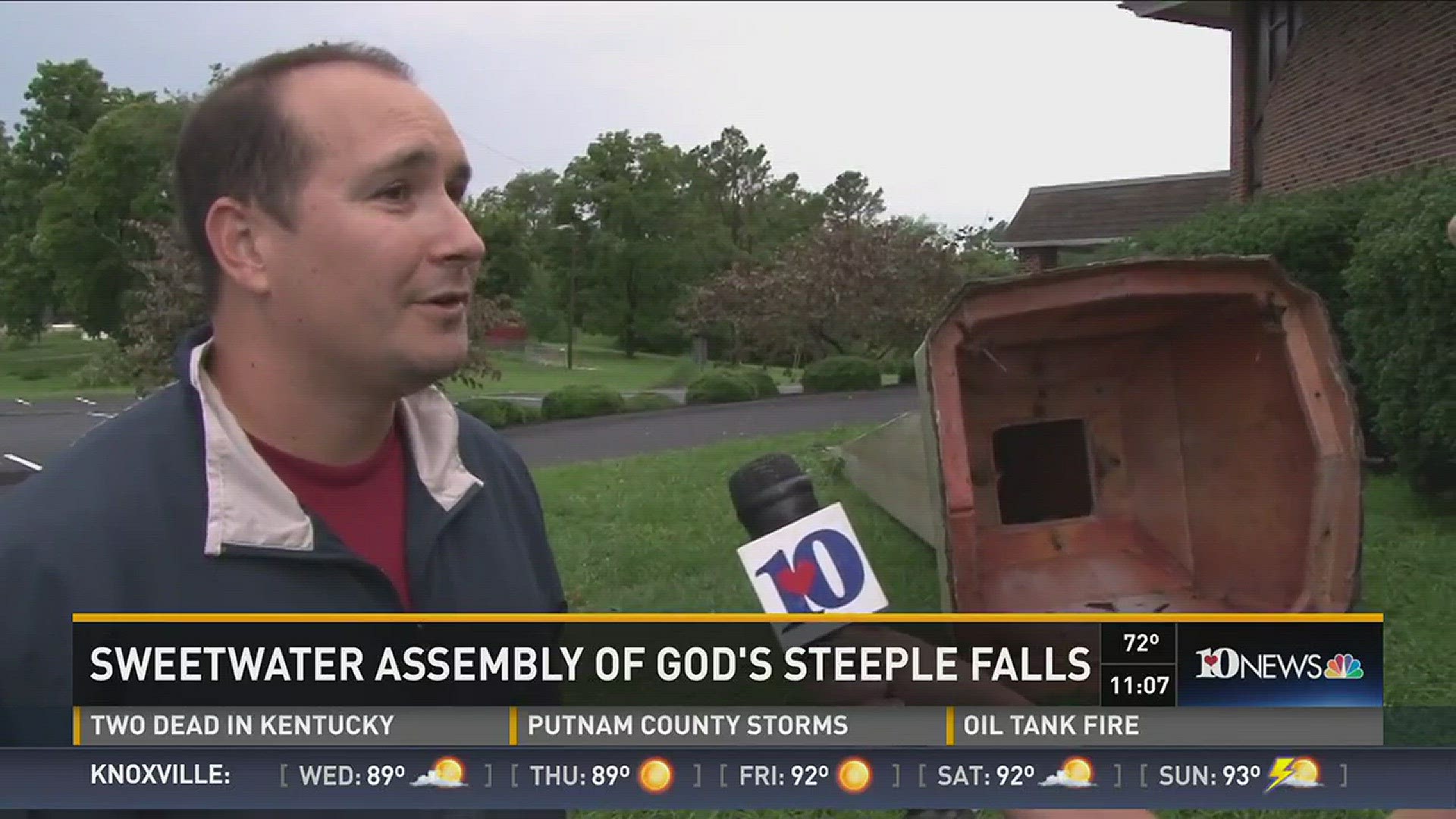 A Sweetwater church's steeple had endured past storms. But Tuesday's storm was too much. July 14, 2015