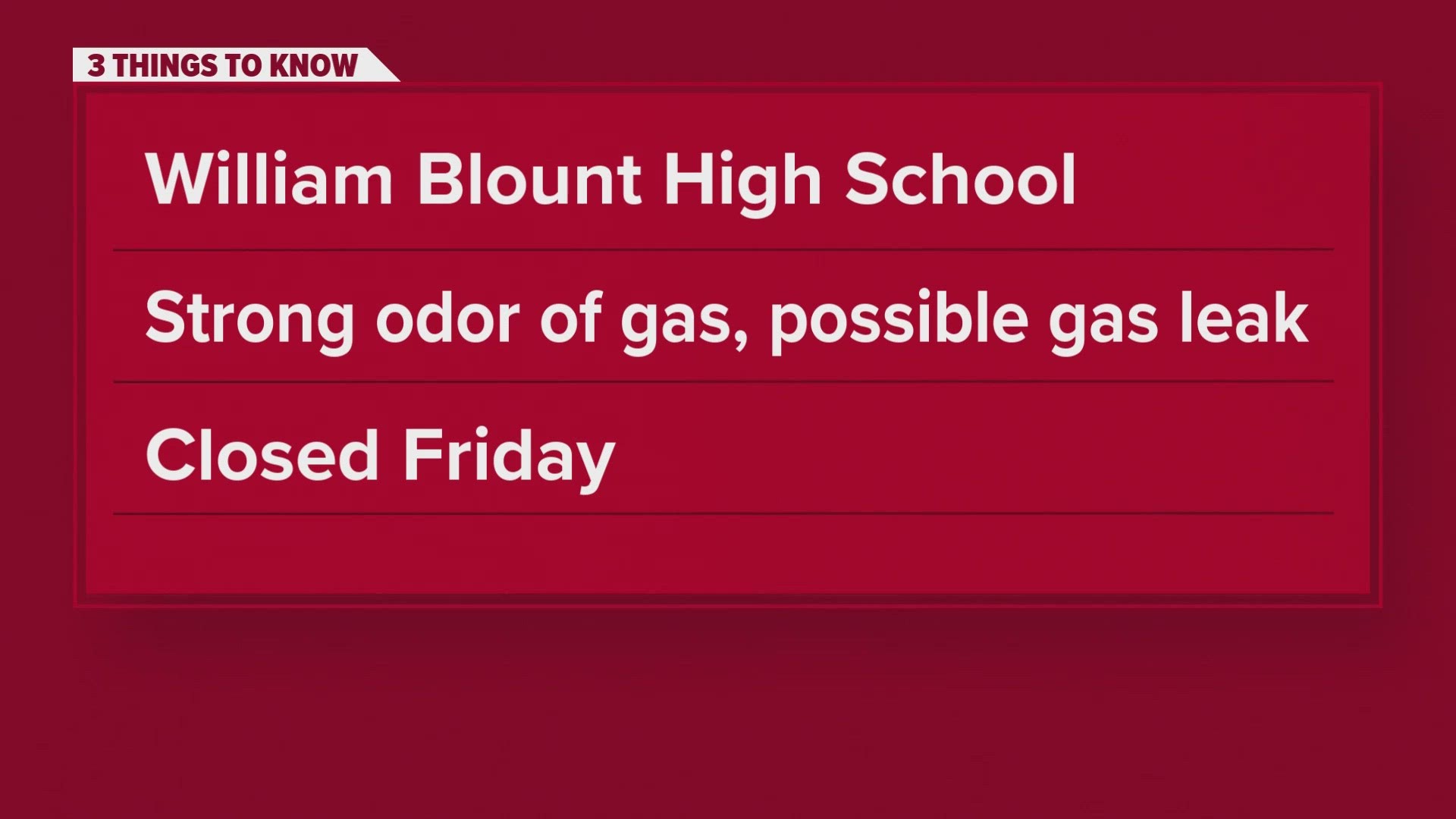 School leaders said there was a possible gas leak at the school.