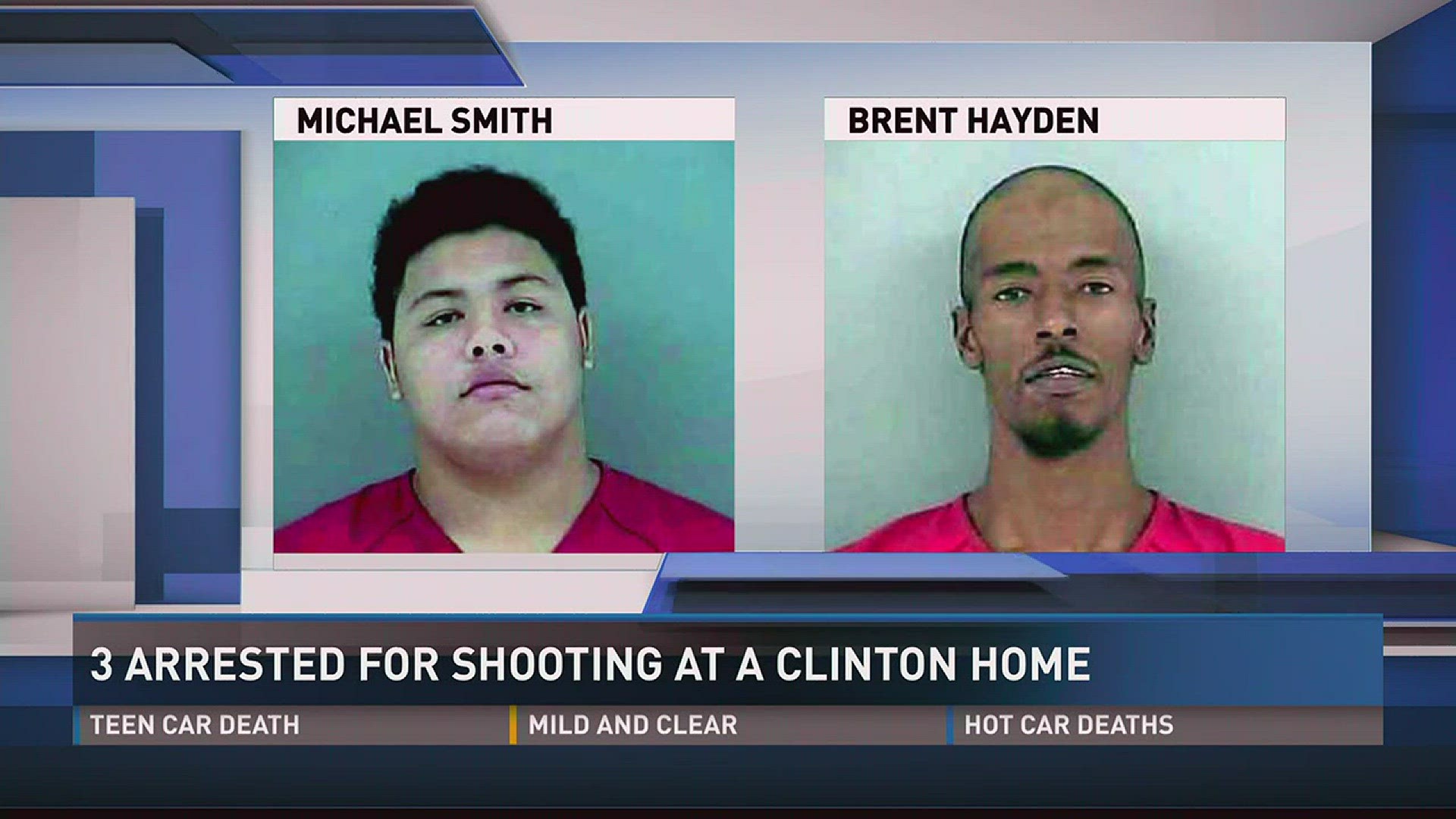 July 31, 2017: Clinton police arrested 3 people for shooting at a North Knox County home.