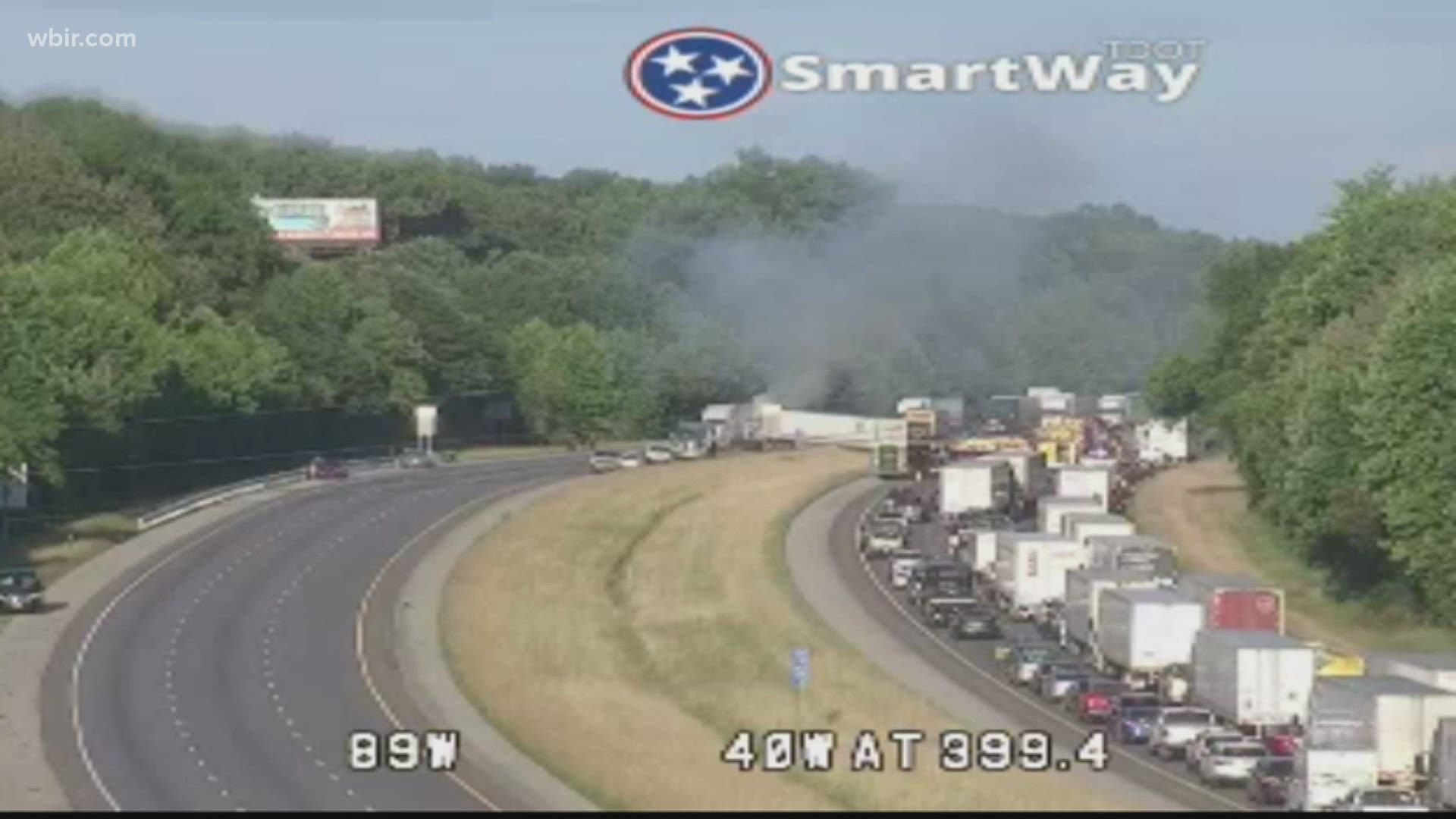 A severe multi-vehicle crash has closed most of a major highway in East Tennessee, I-40.