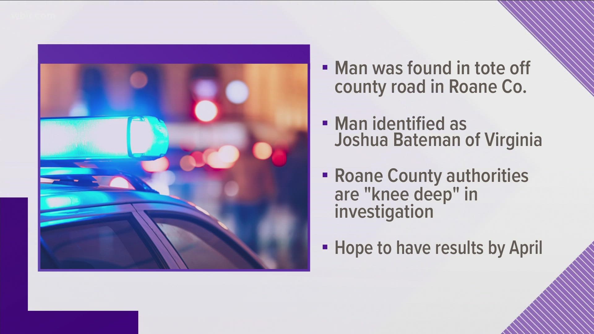 Joshua Bateman's body was found the afternoon of Jan. 2 off a Roane County road.