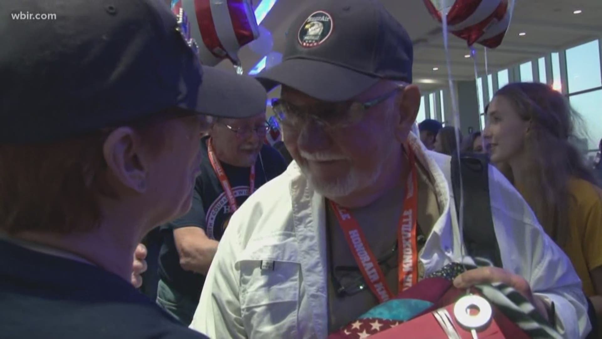 130 military veterans from East Tennessee touched down tonight after a whirlwind trip to D.C.