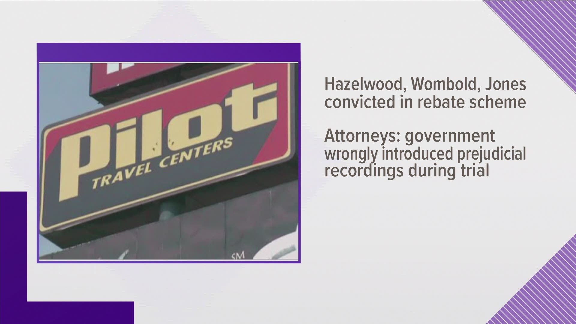 Federal judges won't change their minds about tossing criminal convictions against three former Pilot company executives, including former President Mark Hazelwood.