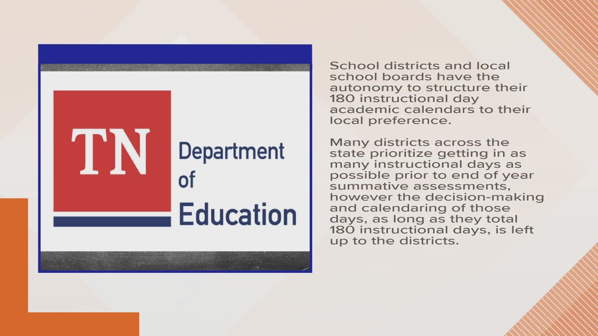 A viewer asked why schools in East Tennessee start early in August while other schools in other areas start after Labor Day.