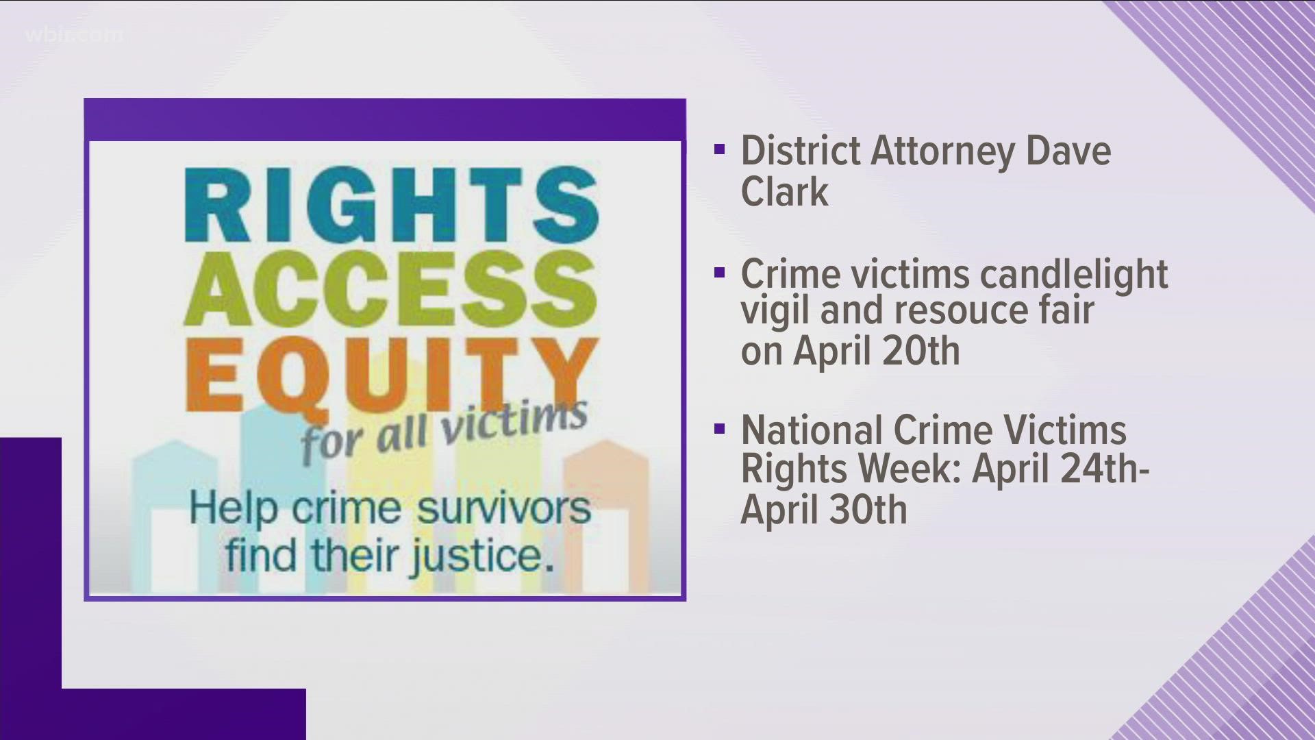 Anderson County DA Dave Clark received a national grant to hold a crime victims candlelight vigil and resource fair on April 20th.