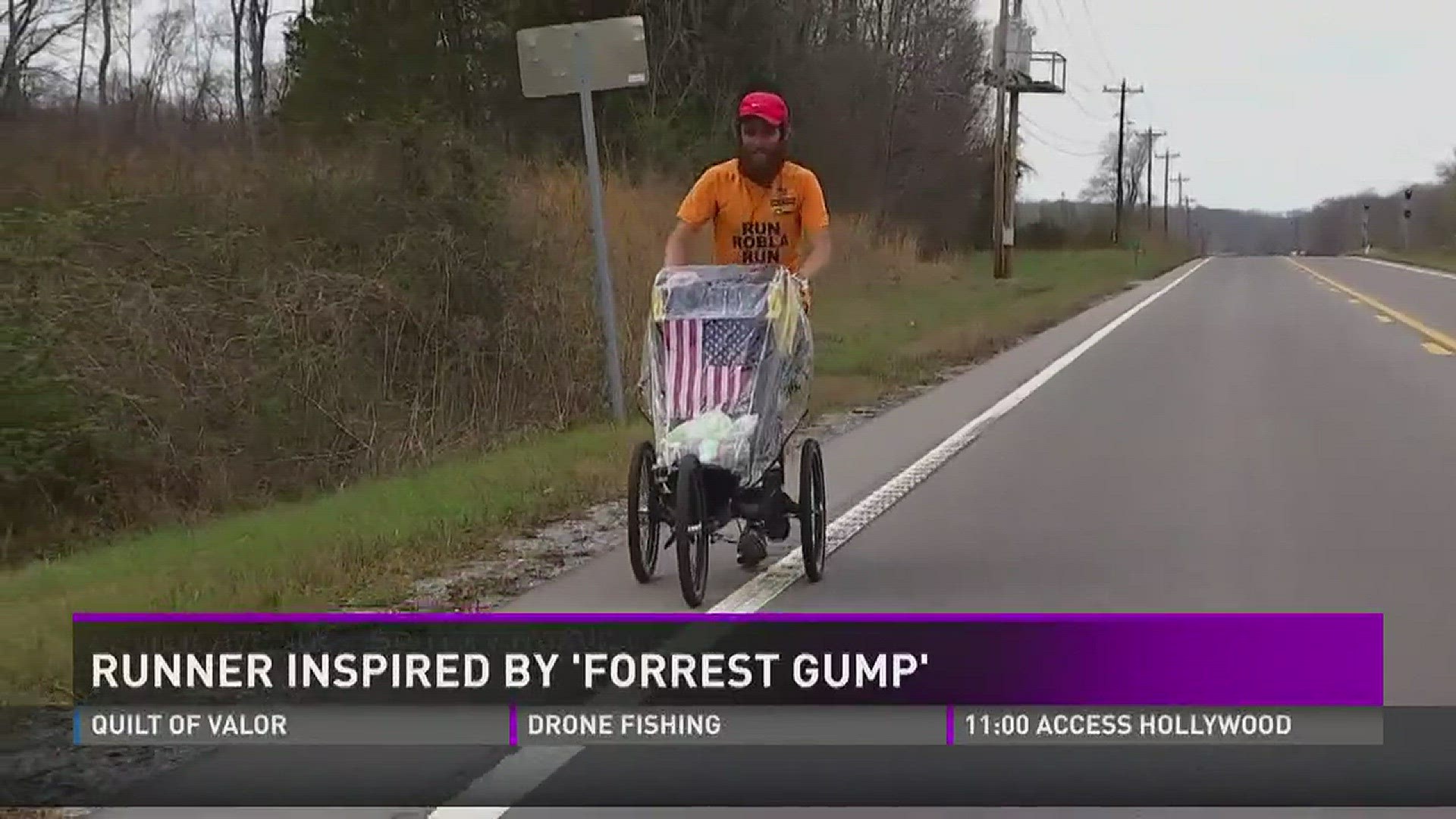 March 30, 2017: Rob Pope just felt like running. Inspired by the movie Forrest Gump, the man from Liverpool, England is making his way across America.