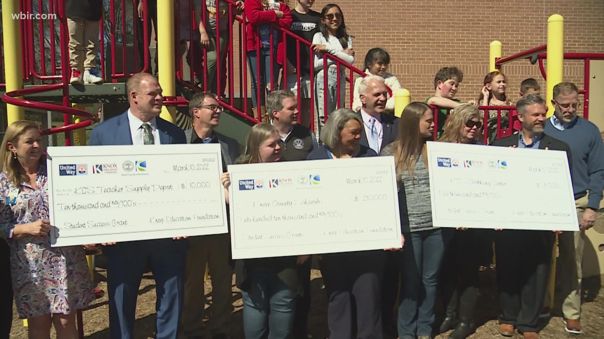 The grants were given as part of a partnership between United Way and the Knox Education Foundation.
