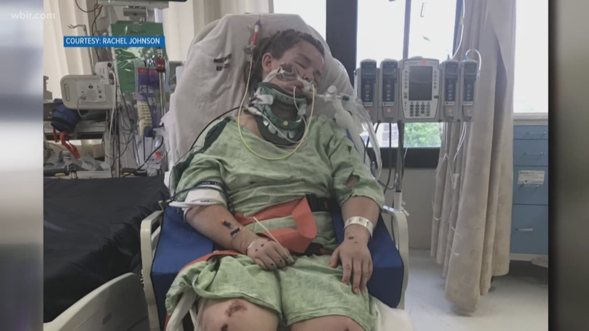 Rachel Johnson was in Nashville last Mother's Day for a soccer game.	 She and a friend hopped on two e-scooters to get to the game faster, but she doesn't remember any of that because while riding the scooter, she was hit by a car.