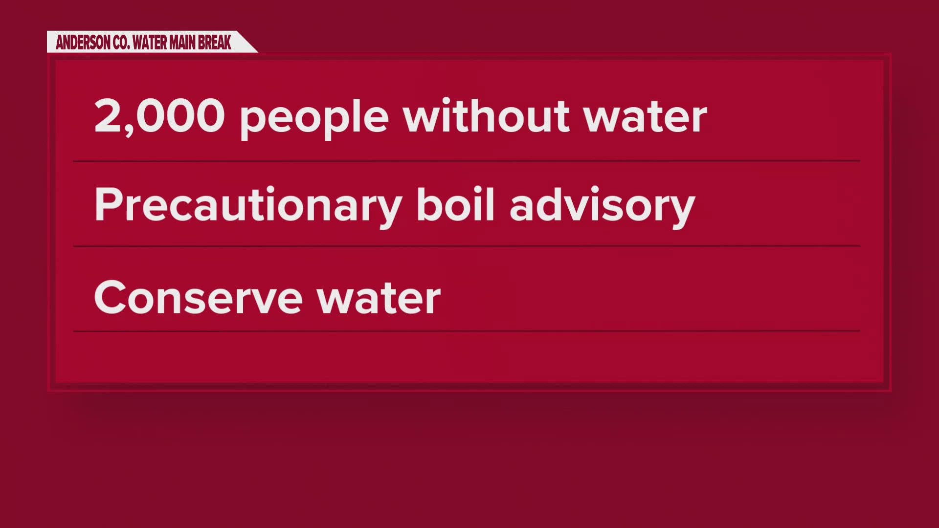 Jeremiah Sweat, a spokesperson for the water authority, said those 2,000 customers are without water and more are expected to be affected. 