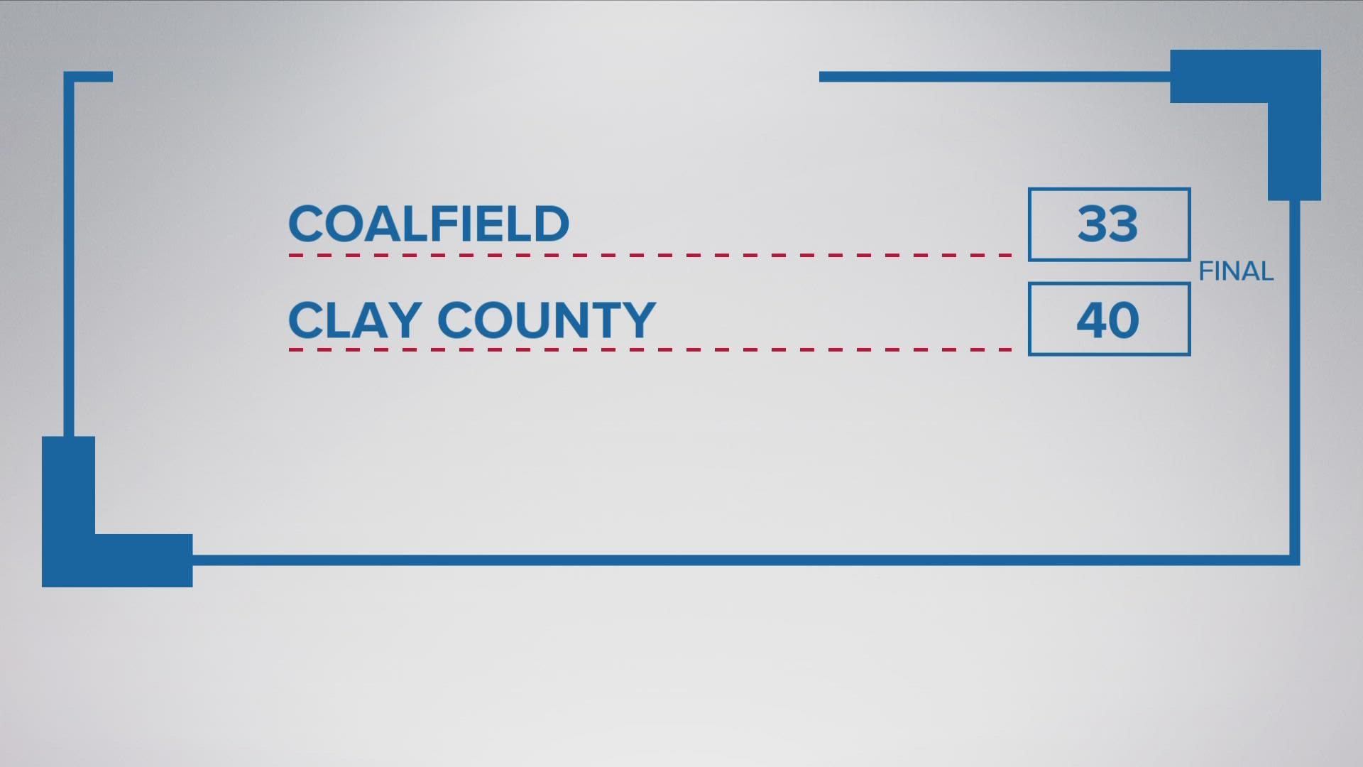 Coalfield was down 40-13 in the second half, and the comeback comes up short. They'd lost 40-33.