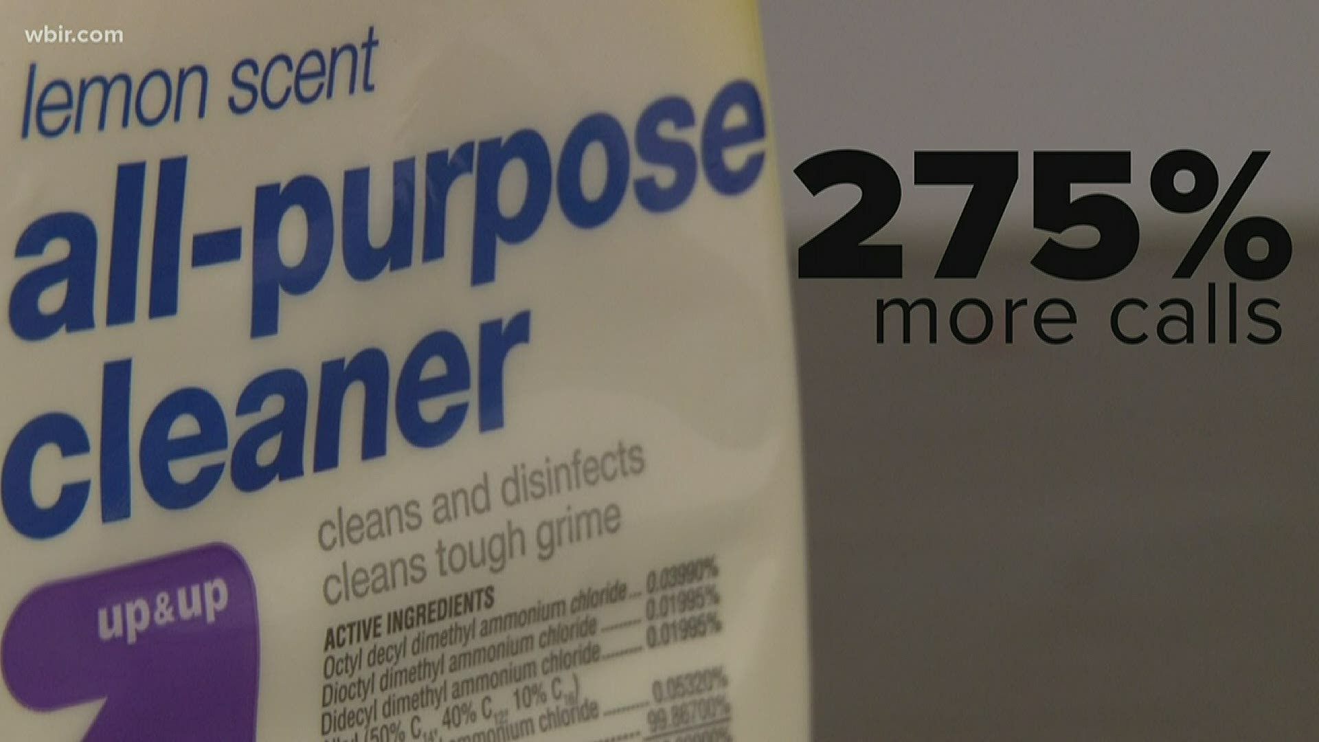 Most are from parents about kids ingesting cleaning products, the center reported.