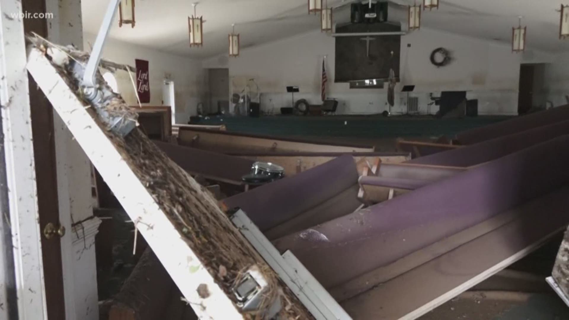 Floodwaters, some five to six feet high that left a path of damage in parts of Campbell County over the weekend, have dropped. The clean-up is underway, but some buildings are a total loss.