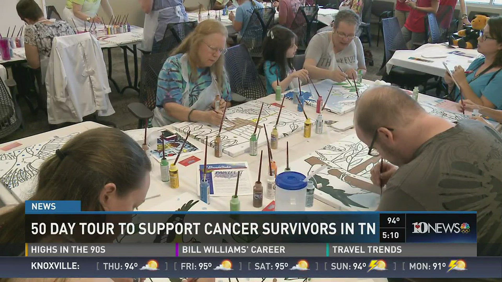 Cancer patients, survivors, and hospital staff came together to paint for healing at the PaintFest America event at UT Medical Center. July 20, 2016.