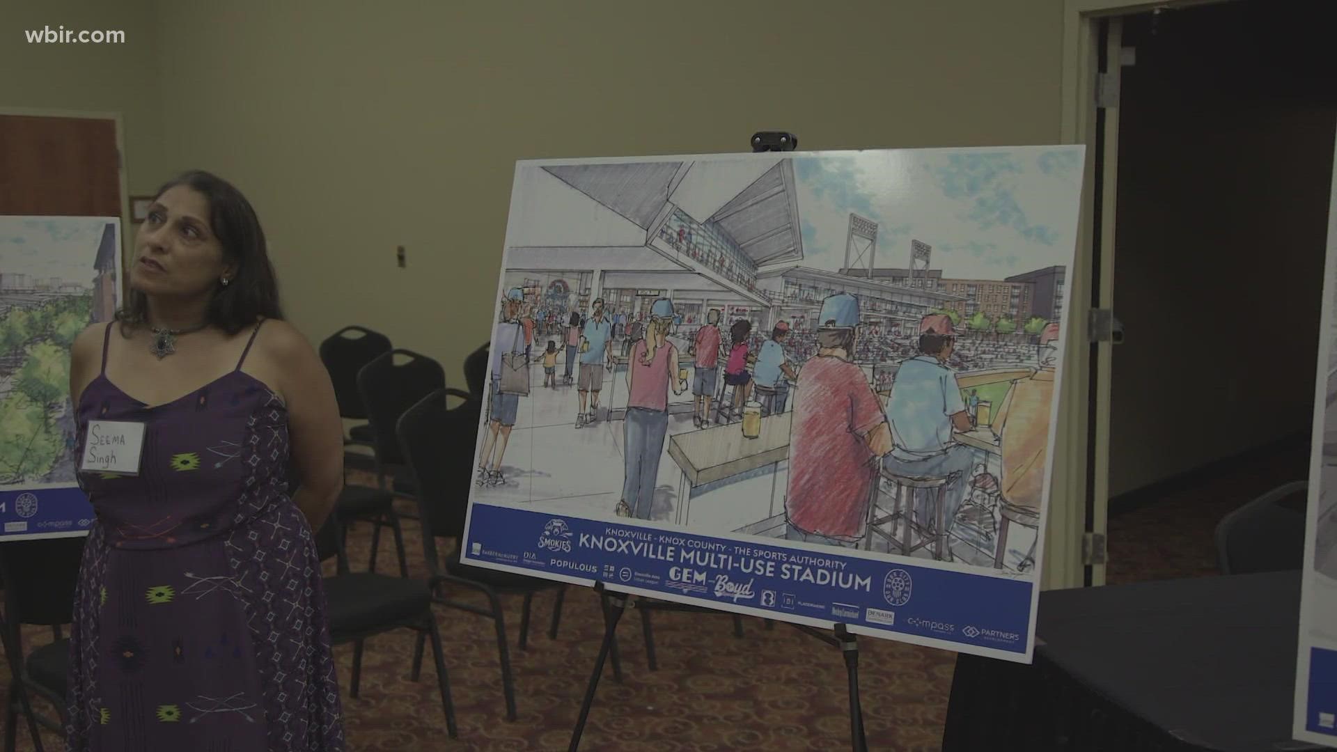 People had the chance to ask city staff and members of the Sports Authority Board questions about the project during an information event on Saturday.