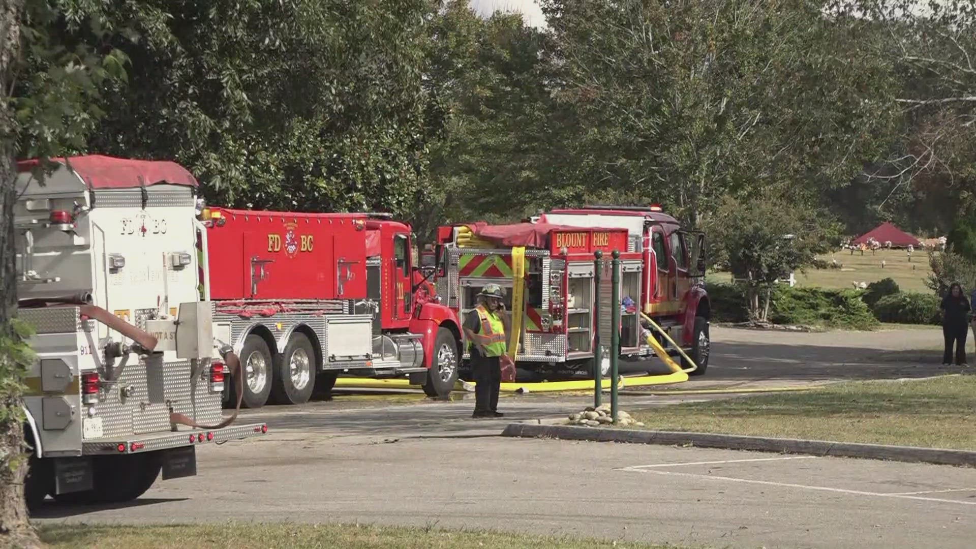 According to the Blount County Sheriff's Office, dispatch received a call around 2 p.m. of a fire at Grandview Cemetery.
