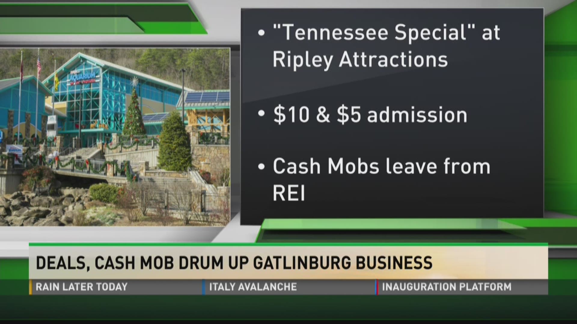 Local sponsors in Knoxville plan to host a cash mob in January 2017 to help economically stimulate Gatlinburg businesses after the recent wildfires.