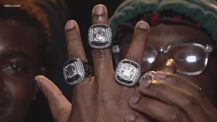 Austin-East boys' receive championship rings
